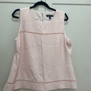Banana Republic Sleeveless Tunic Top Pink XL Ladder Lace Trim